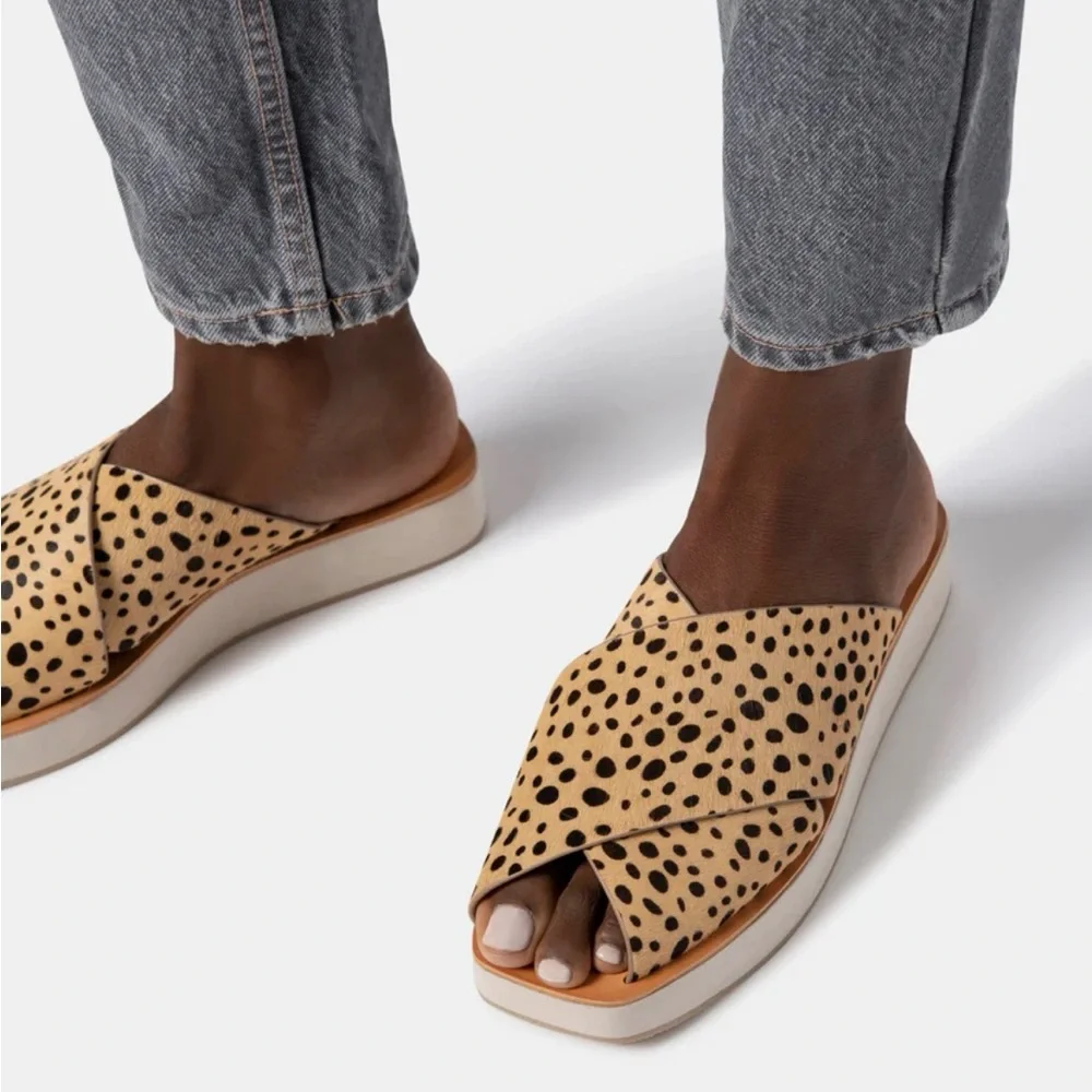 Dolce Vita capri slide sz 6 calf hair leopard - Picture 2 of 5
